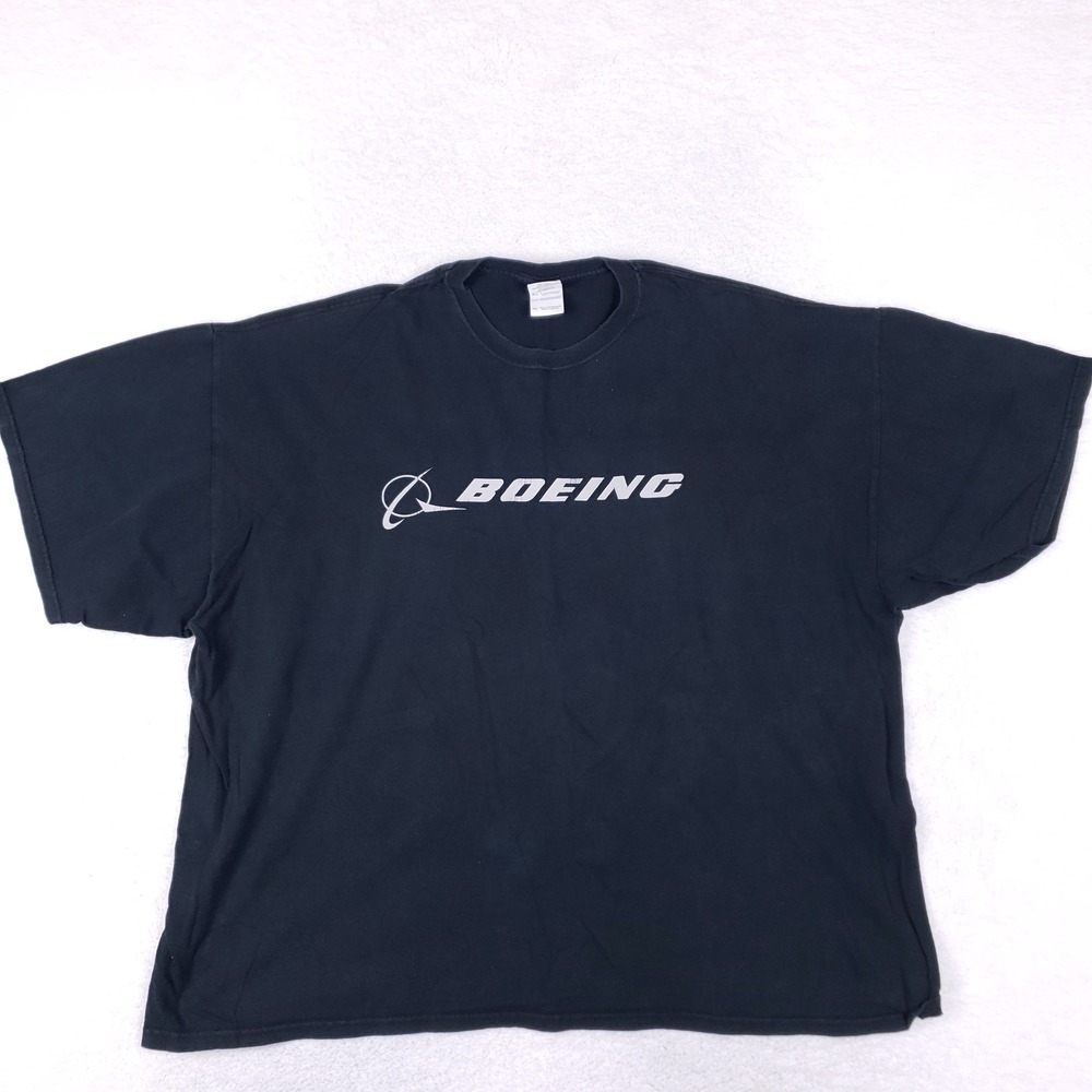 Boeing GILDAN T Shirt Mens 3XL Short Sleeve Logo Graphic Navy Blue Workwear